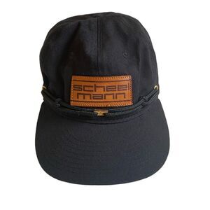 NWOT Findlay Unstructured Snapback Hat Cap Black Chinstrap Scheel-Mann Logo OS